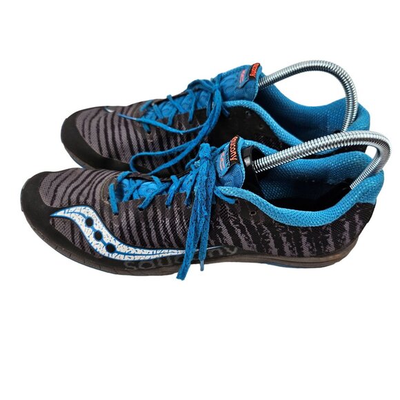 Saucony Kilkenny XC Track Running Shoes Mens Size 10.5 Black Blue Canvas Spikes - Picture 3 of 8